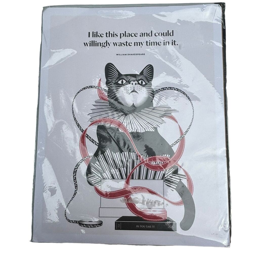 New Print William Shakespeare Black Cat in Box Original in Packaging 11x14